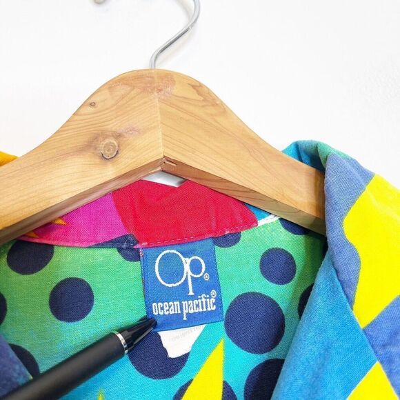 Vintage 80s 90s S Small OP Ocean Pacific Hawaiian Shirt All Over Print - Picture 5 of 6